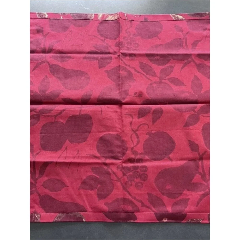 Crate & Barrel Marimekko Julia Cloth Napkins Set of 10, Burgundy, 100% Cotton